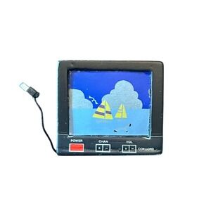 Vintage Concord Miniature Television Dollhouse Accessory Black Nautical Screen